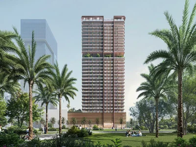 Wohnanlage Elite residential complex Luxor Tower with direct access to the park in Jumeirah Village Circle, Dubai, UAE