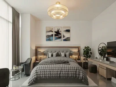 Complexe résidentiel New Violet Tower Residence with a swimming pool and a lounge area close to Dubai Marina and Downtown Dubai, JVC, Dubai, UAE
