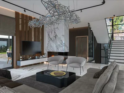 Residential complex New complex of villas with swimming pools and panoramic views close to the sea and the city center of Alanya, Turkey