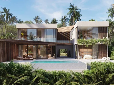 Complexe résidentiel New complex of villas with swimming pools, terraces and sea views, Samui, Thailand