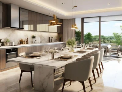 Residential complex New tower in the premium Golf Greens project with golf islands, infinity pools and an expansive green space, DAMAC Hills, Dubai, UAE