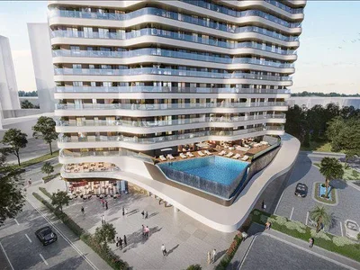 Complejo residencial New high-rise residence with swimming pools and a green area close to the coast, Izmir, Turkey