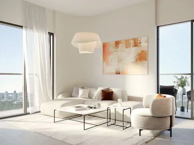 Zespół mieszkaniowy New luxury Cello Residence with swimming pools close to highways, in the prestigious area of JVC, Dubai, UAE