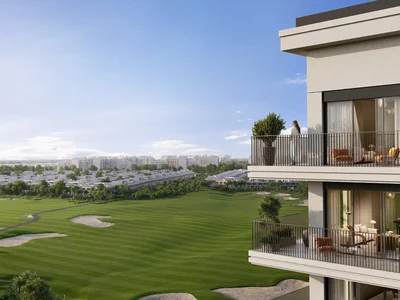 Residential complex Townhouses in the new residence Golf Edge with a golf course and swimming pools close to the international airport, Emaar South, Dubai, UAE