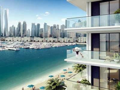 Residential complex New apartments with views of the sea, marina and large park, in Beach Mansion complex with private beach, Beachfront area, Dubai, UAE