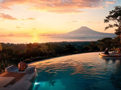 Wohnanlage New villas with pools and ocean views in Jimbaran, Bali, Indonesia