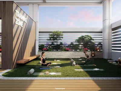 Wohnanlage New Tivano Residence with swimming pools and lounge areas near the beach, Dubai Islands, Dubai, UAE