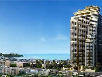 Wohnanlage New high-rise residence with swimming pools, waterfalls and jacuzzis, Pattaya, Thailand