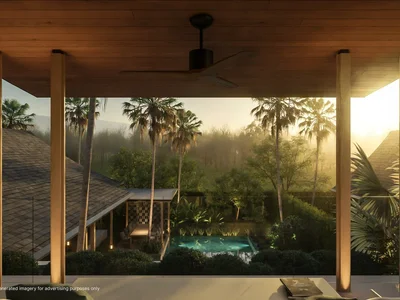 Complexe résidentiel Luxury villas in Thai traditional architectural style, with swimming pools, surrounded by greenery, Phuket, Thailand