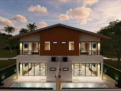 Complexe résidentiel Complex of two furnished townhouses with swimming pools, Maenam, Samui, Thailand