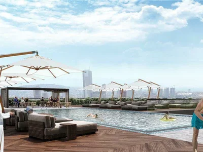Zespół mieszkaniowy New residence with a swimming pool at 300 meters from a metro station, Izmir, Turkey