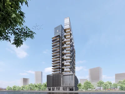 Complejo residencial New residence Water Way with swimming pools and parks close to Downtown Dubai, Meydan, Dubai, UAE