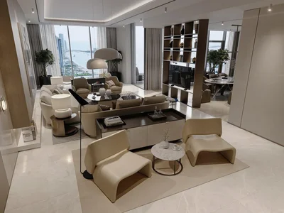 Residential complex Exclusive Seahaven Sky luxury apartments overlooking the marina, sea, islands, Ain Dubai, in Dubai Marina, Dubai, UAE