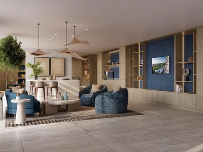 Wohnanlage New ES Golf Verge Residence with a swimming pool, a golf course and a clubhouse, Emaar South, Dubai, UAE