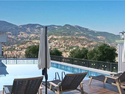 Zespół mieszkaniowy New residence with a swimming pool, lounge areas and a cinema at 300 meters from the beach, Alanya, Turkey