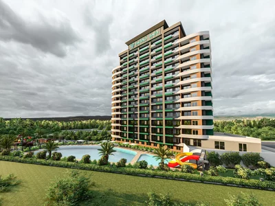 Wohnanlage Residential complex with water park, swimming pool and sports grounds, 700 metres to the sea, Mersin, Turkey