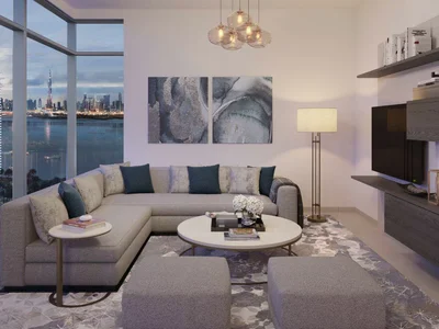Residential complex New apartments in a prestigious residential complex Creek Rise Towers on an island in Dubai Creek Harbour, UAE