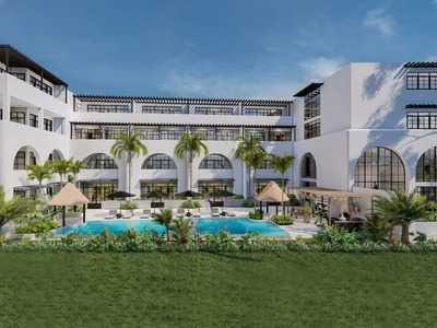 Complejo residencial New exclusive residence with a swimming pool and a business center a few steps from the ocean, in a prestigious area, Bali, Indinesia