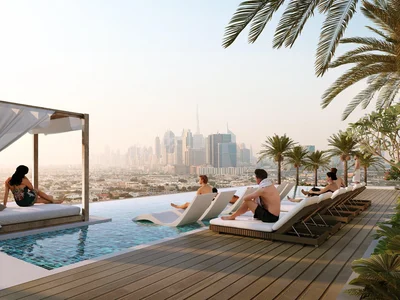 Zespół mieszkaniowy New complex of furnished apartments Cove Edition 5 with a swimming pool, picturesque views and a clubhouse, Dubailand Residence Complex, Dubai