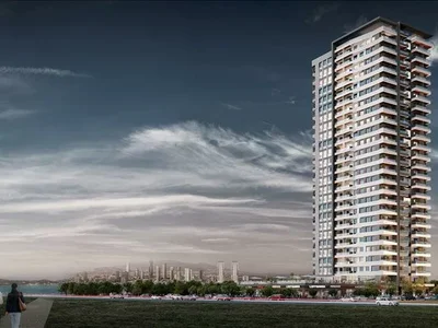 Zespół mieszkaniowy New residence with a swimming pool at 300 meters from a metro station, Izmir, Turkey