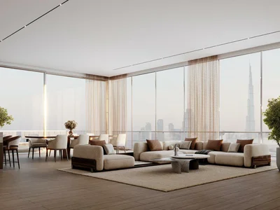 Zespół mieszkaniowy New high-rise residence One by Binghatti with swimming pools and a tennis court in the central area of Business Bay, Dubai, UAE