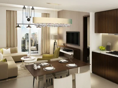 Wohnanlage Reva Residences residential complex with views of the city, park, and water channel, Business Bay, Dubai, UAE