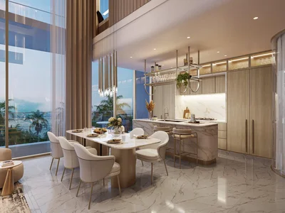 Zespół mieszkaniowy Penthouse in the new residence Beach Walk 4 with a swimming pool, panoramic views and an access to the beach, Dubai Islands, Dubai, UAE