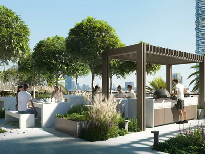 Residential complex New residence Ozone 1 with a swimming pool and a parking close to highways and Palm Jumeirah, JVC, Dubai, UAE