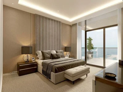 Wohnanlage New high-rise residence Seahaven Tower C with a swimming pool and a lounge area, Nad Al Sheba 1, Dubai, UAE