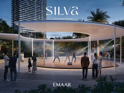 Wohnanlage Modern townhouses in the new complex Silva, Dubai Creek Harbour, UAE