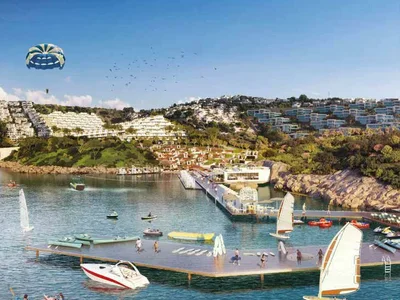 Zespół mieszkaniowy Three-level houses in a residential complex with a private beach, a marina, a wide range of services in Bodrum, Mugla, Turkey