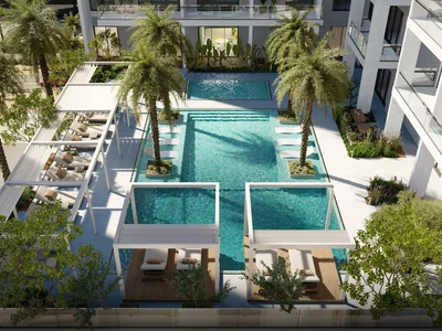 Complexe résidentiel Residential complex with swimming pools and a spacious co-working centre, in the green area of JVC, Dubai, UAE