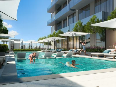 Residential complex New residence Ozone 1 with a swimming pool and a parking close to highways and Palm Jumeirah, JVC, Dubai, UAE