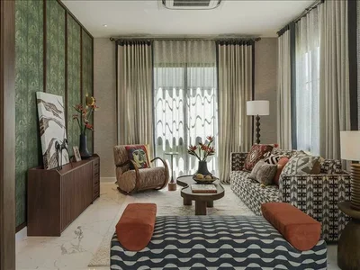 Zespół mieszkaniowy Complex of villas with a swimming pool and a park close to the airport, Bangkok, Thailand