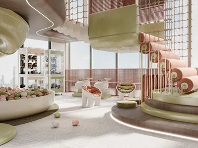 Жилой комплекс Новый комплекс Lucky Oasis Residence с бассейном-пляжем, клубом и мини-гольфом, JVC, Дубай, ОАЭ
