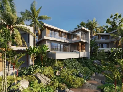 Complexe résidentiel New villas with pools in a residential complex with a natural waterfall, Lamai, Samui, Thailand