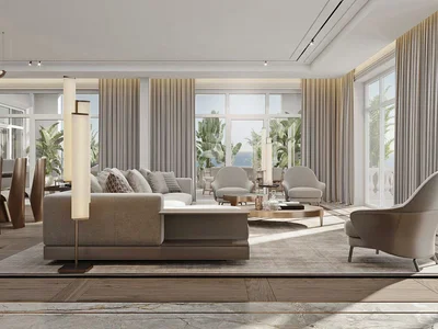 Complexe résidentiel New luxury residence Raffles penthouses with a mini golf course and a beach club, Palm Jumeirah, Dubai, UAE