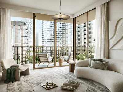 Residential complex New Oria Residence with a garden and swimming pools near the canal, Ras Al Khor, Dubai, UAE