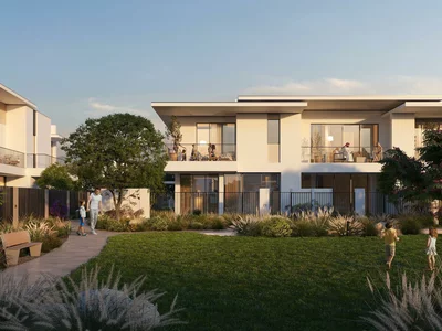Zespół mieszkaniowy Gated townhouse complex surrounded by green spaces and with access to private beach, The Valley, Dubai, UAE