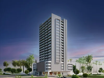 Zespół mieszkaniowy New Esplora Residence with a swimming pool, green and lounge areas, JVC, Dubai, UAE