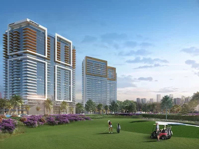 Zespół mieszkaniowy New residence Golf Gate with swimming pools and a golf club in the prestigious area of DAMAC Hills, Dubai, UAE