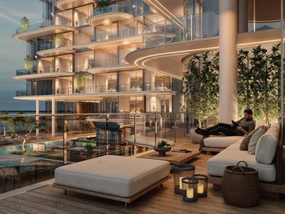 Complejo residencial New waterfront residence Cotier House with two swimming pools and gardens close to Burj Khalifa, Dubai Islands, Dubai, UAE